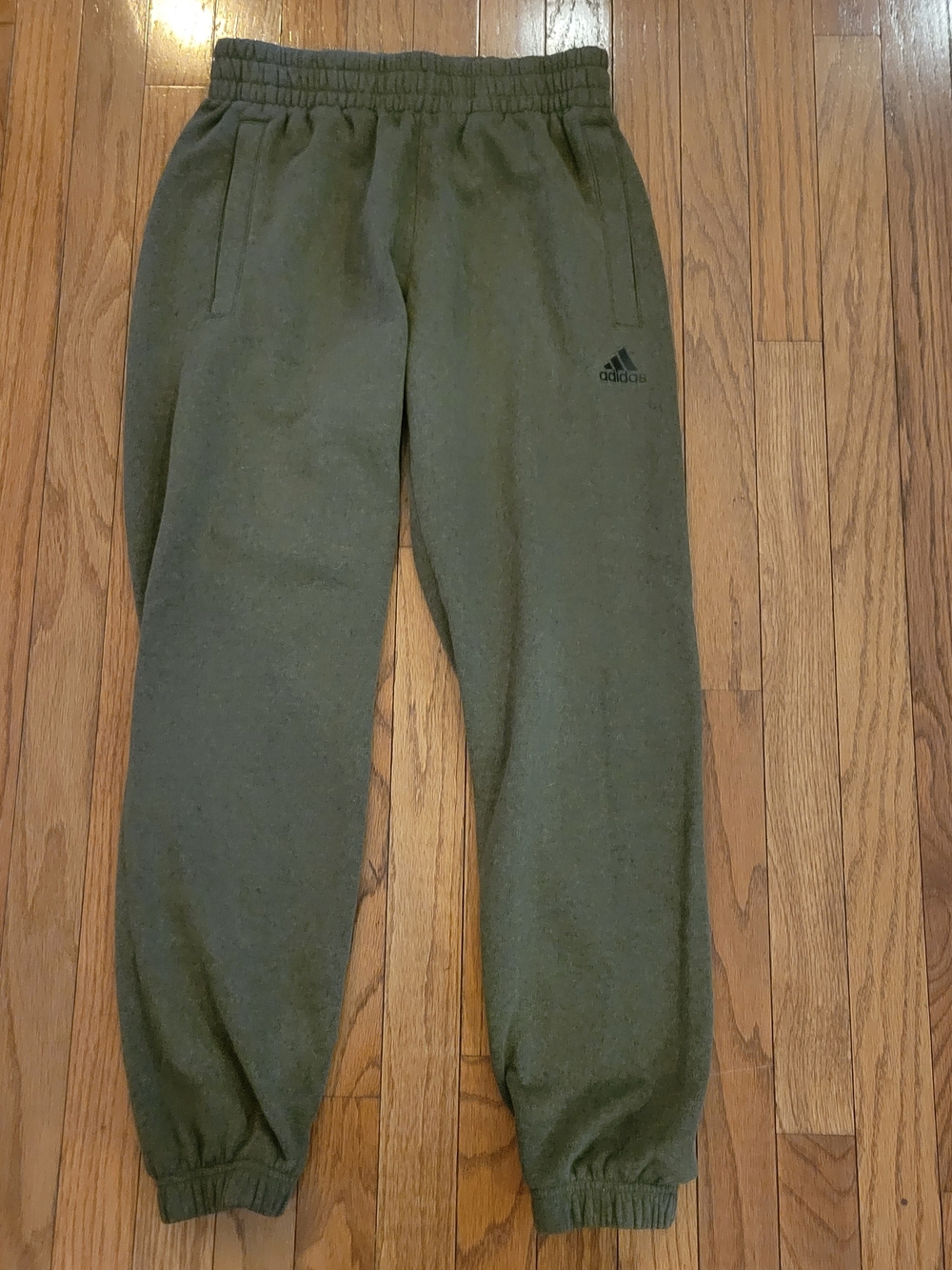 adidas Men's Olive Green Fleece Joggers